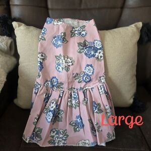 Floral Pink and Blue Dog Dress